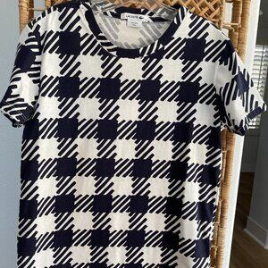 Lacoste Navy&White Gingham Check T-Shirt